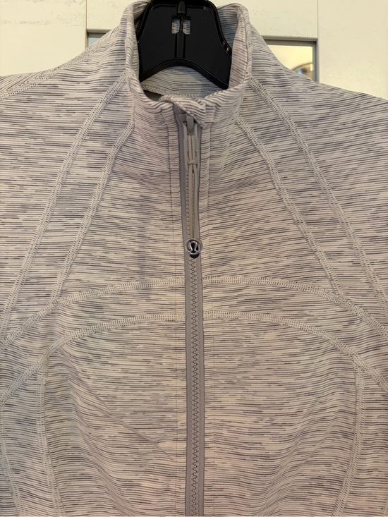 lululemon athletica Jackets & Blazers - lululemon athletica Light Gray Striped Full-Zip Jacket